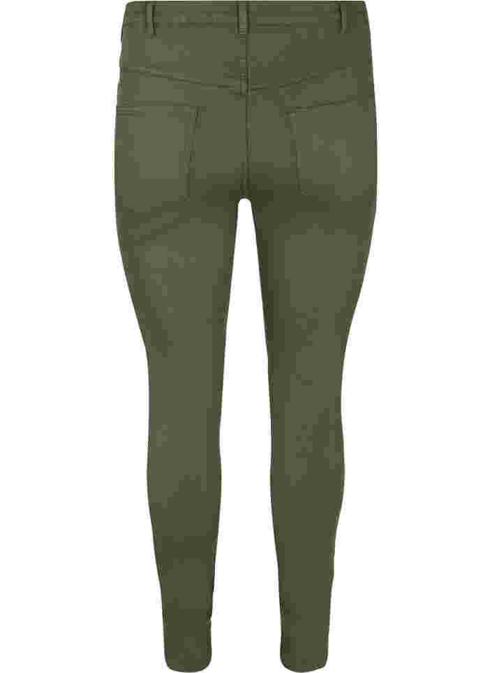 Super slim Amy Jeans mit hoher Taille, Forest Ngt, Packshot image number 1