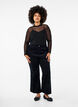 Enganliegende Mesh-Bluse mit langen &Auml;rmeln, Schwarz, Model image number 1