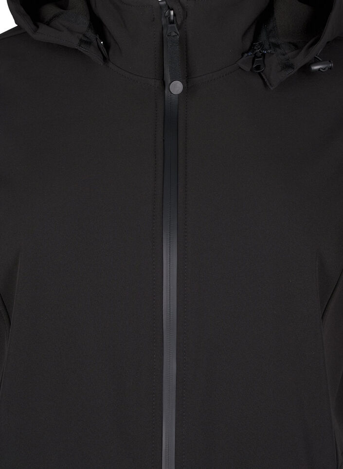 Softshelljacke mit abnehmbarer Kapuze, Schwarz, Packshot image number 2