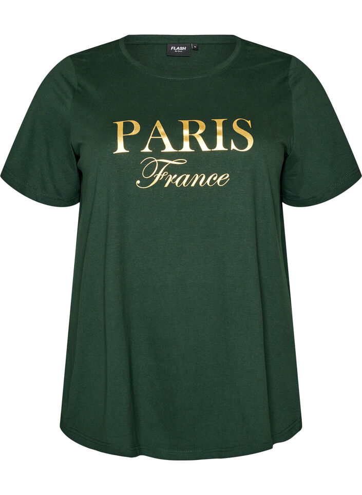 T-Shirt mit Print, Gr&uuml;n, Packshot image number 0