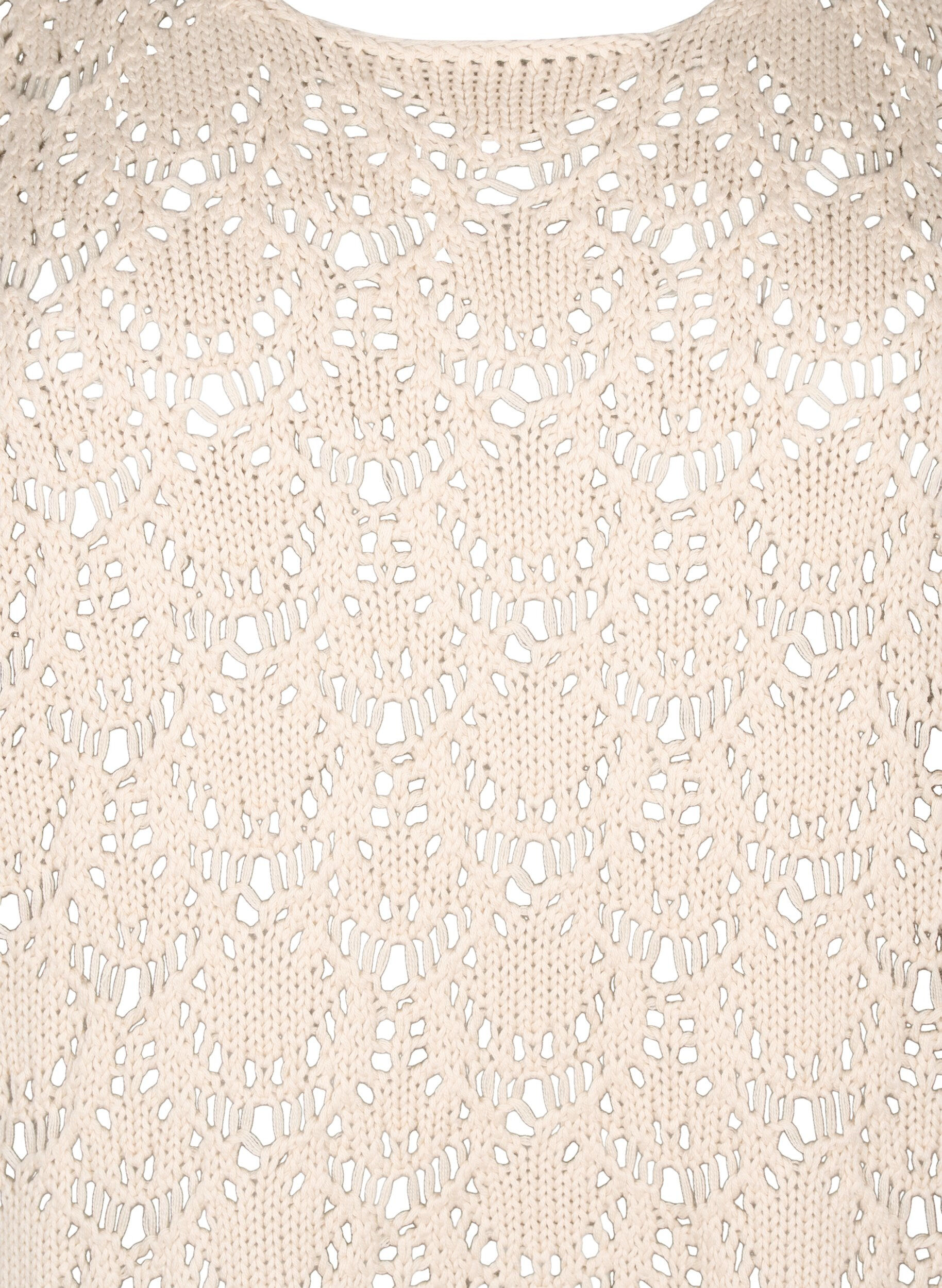 Zizzi Strickbluse mit kurzen Fledermaus&auml;rmeln, Beige, Packshot image number 2