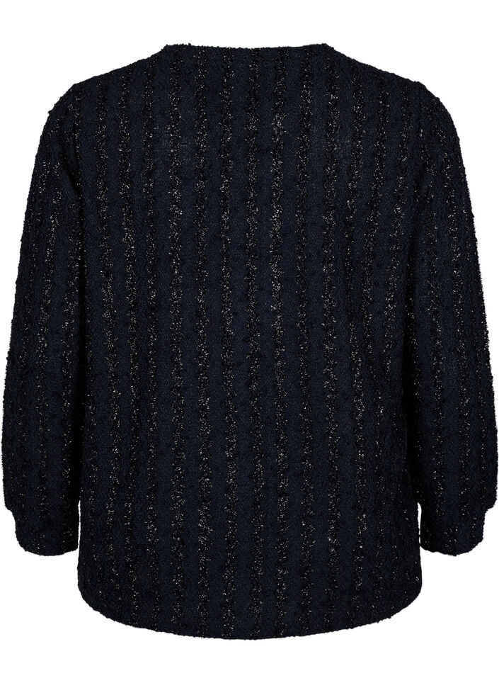 Bluse mit schimmernder Struktur, Schwarz, Packshot image number 1