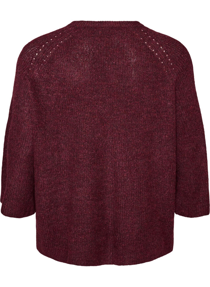 Ripppullover mit 3/4-&Auml;rmeln, Rot, Packshot image number 1