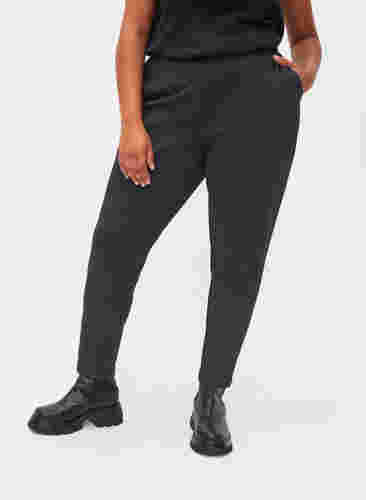 Cropped Hose mit Taschen und verstellbaren Schnüren, Dark Grey Melange, Model image number 1
