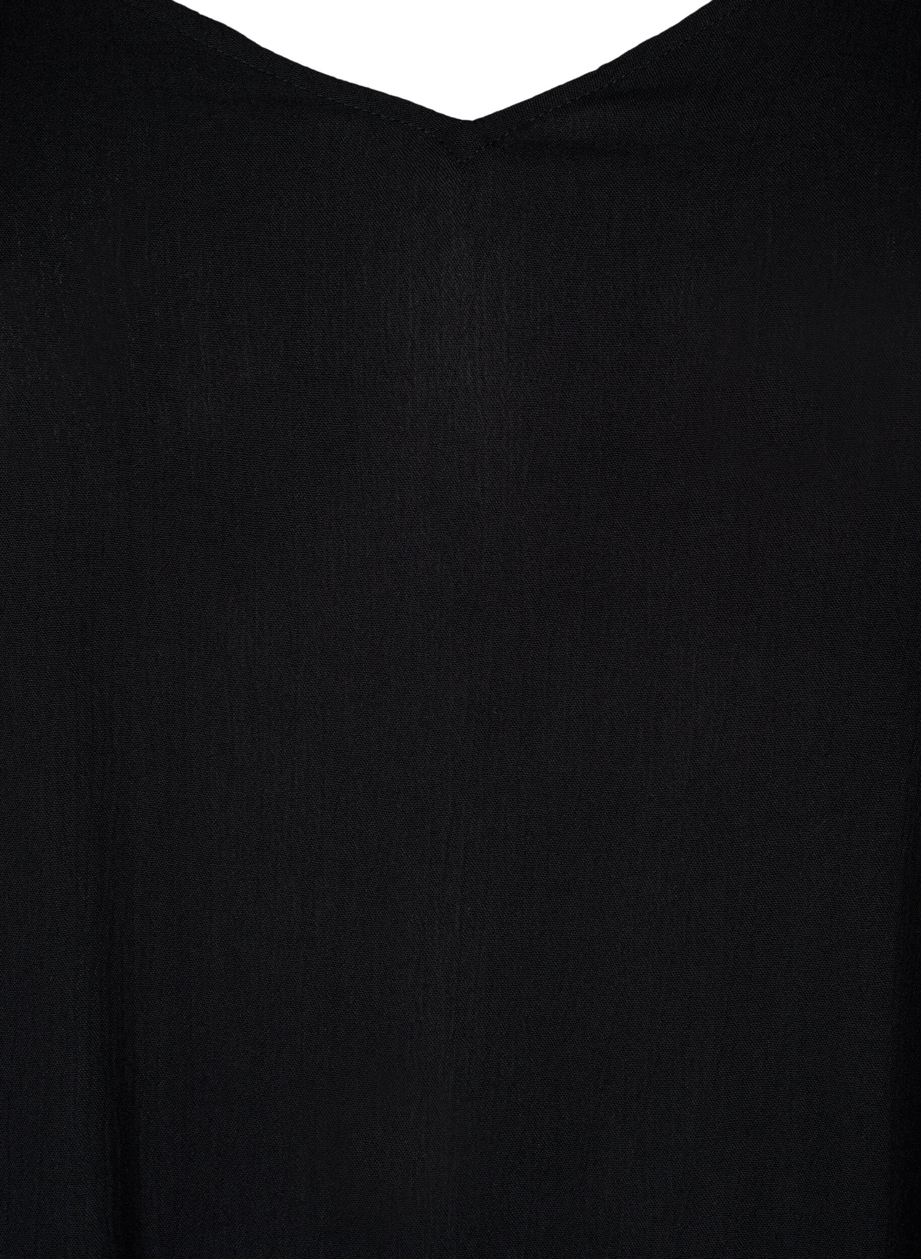 Zizzi Sommerkleid aus Viskose mit Tr&auml;gern, Black, Packshot image number 2