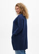 Strickjacke mit Rippenstrick und Taschen, Blau, Model image number 2