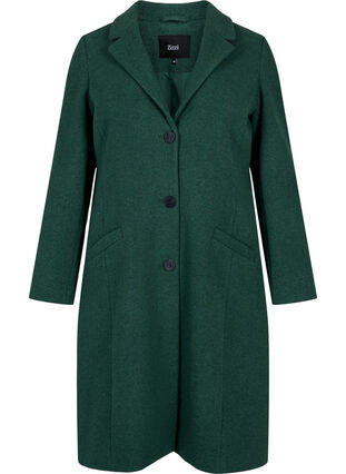 Mantel mit Knöpfen und Taschen, Trekking Green Mel, Packshot image number 0