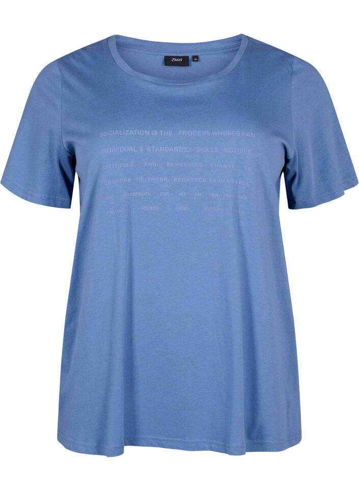 T-Shirt mit Text-Motiv, Moonlight B. W.Navy, Packshot image number 0