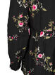 Lang&auml;rmelige Bluse mit gebl&uuml;mtem Muster, Schwarz, Packshot image number 3