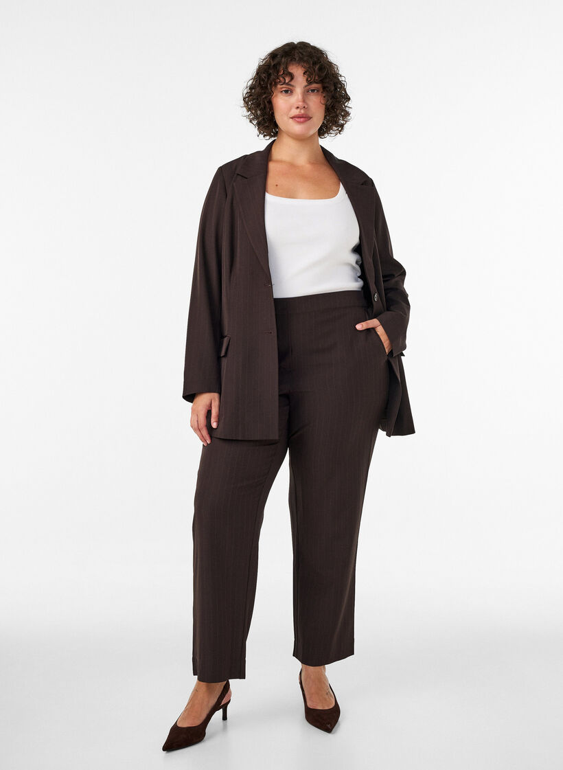 Lockere Hose mit Taschen, Braun, Model image number 0