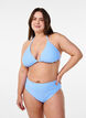 Bikinislip mit Taillenschnitt und Strukturmuster, Blau, Model image number 0