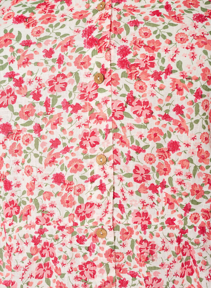 Kurzes Kleid aus Baumwolle mit Blumenprint, Rot, Packshot image number 2