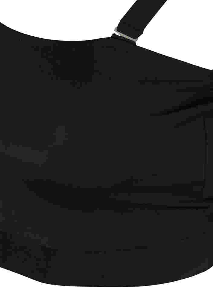 One-Shoulder Bikinitop aus Ripp, Black, Packshot image number 3