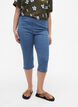 FLASH - Hoch taillierte Capri-Hose aus Denim mit Slim Fit, Blau, Model image number 3