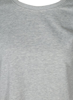 Cropped Sweatshirt mit Rundhals, Light Grey Melange, Packshot image number 2