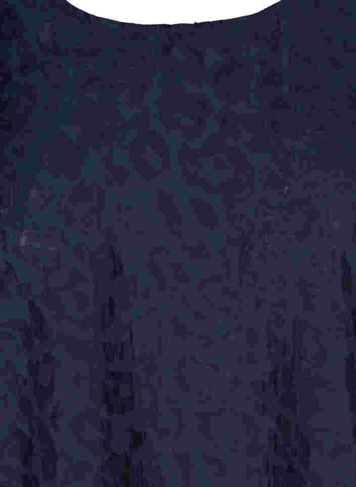 Bluse mit 2/4-Ärmeln und Tone-in-Tone Muster, Navy Blazer, Packshot image number 2