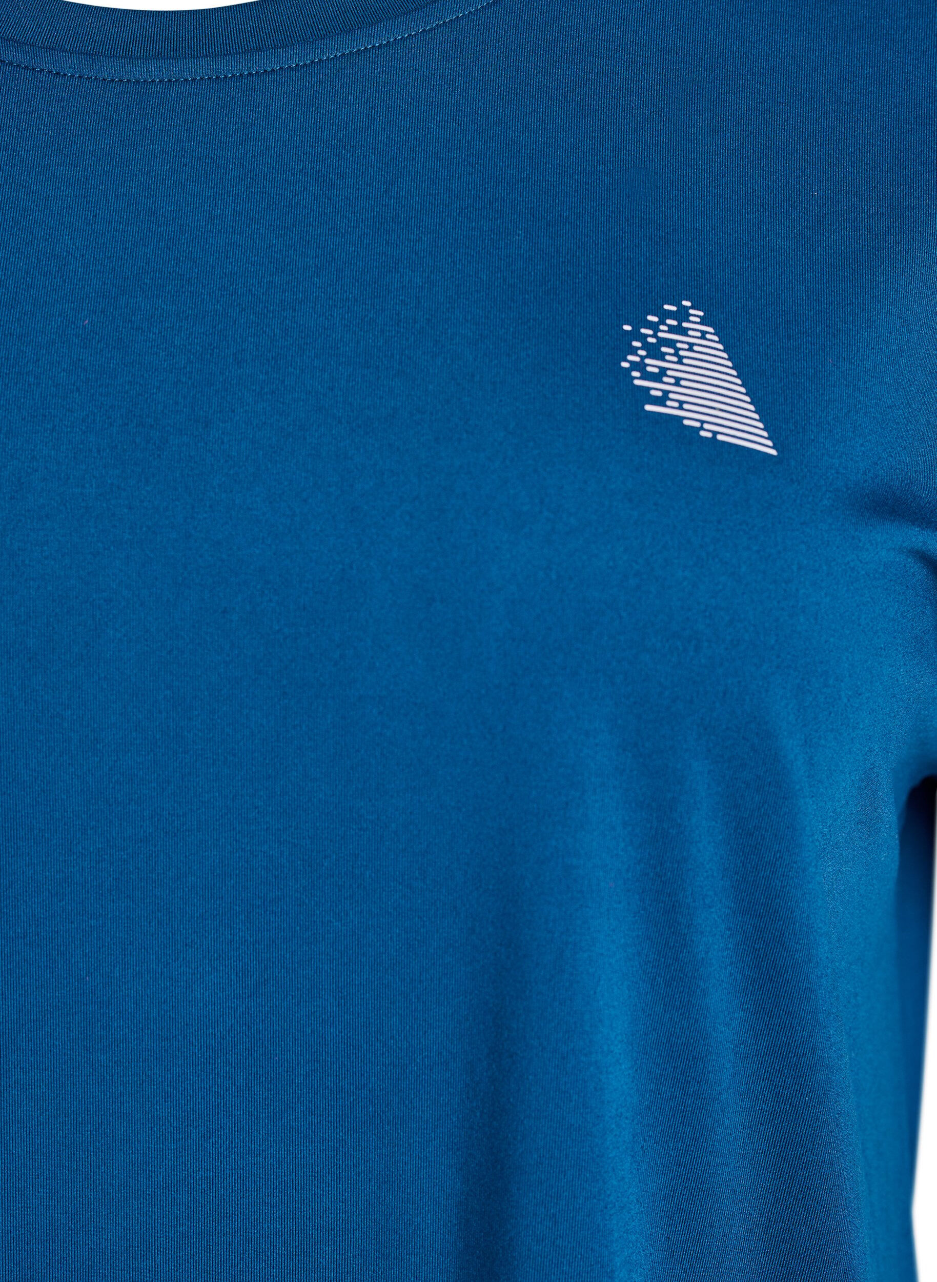 Zizzi Einfarbiges Trainings-T-Shirt, Blau, Packshot image number 2