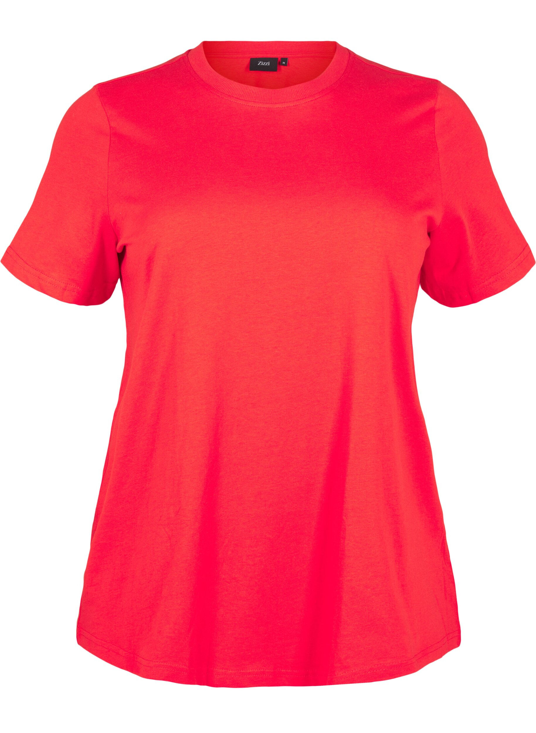 ZizziBasic-T-Shirt aus Baumwolle mit Rundhalsausschnitt, Rot, Packshot image number 0