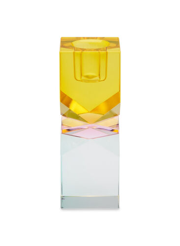 Kerzenleuchter aus Kristallglas, Gul/Pink/Mint, Packshot image number 0