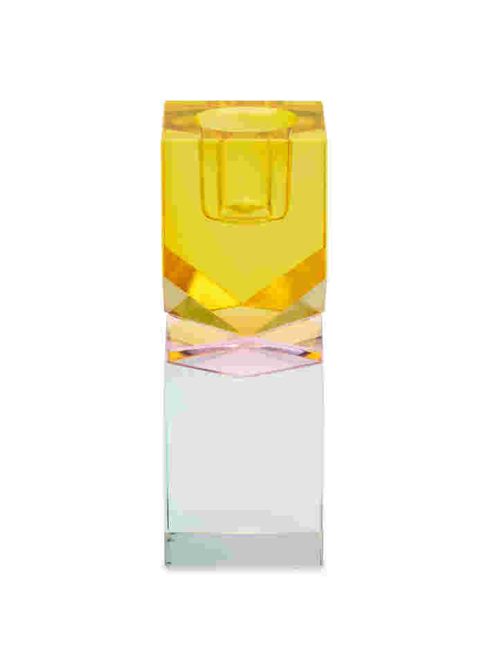 Kerzenleuchter aus Kristallglas, Gul/Pink/Mint, Packshot