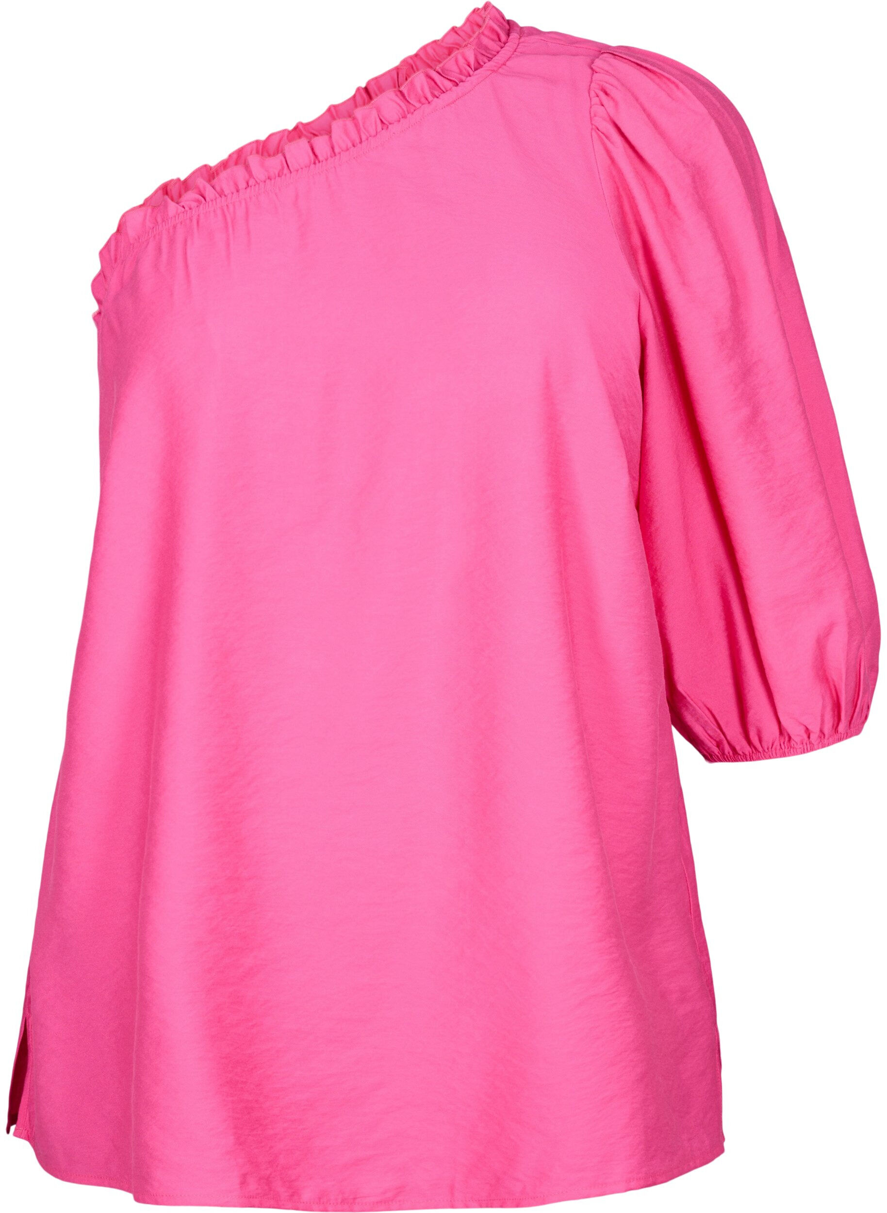 Zizzi Schulterbluse aus Viskose, Pink, Packshot image number 0