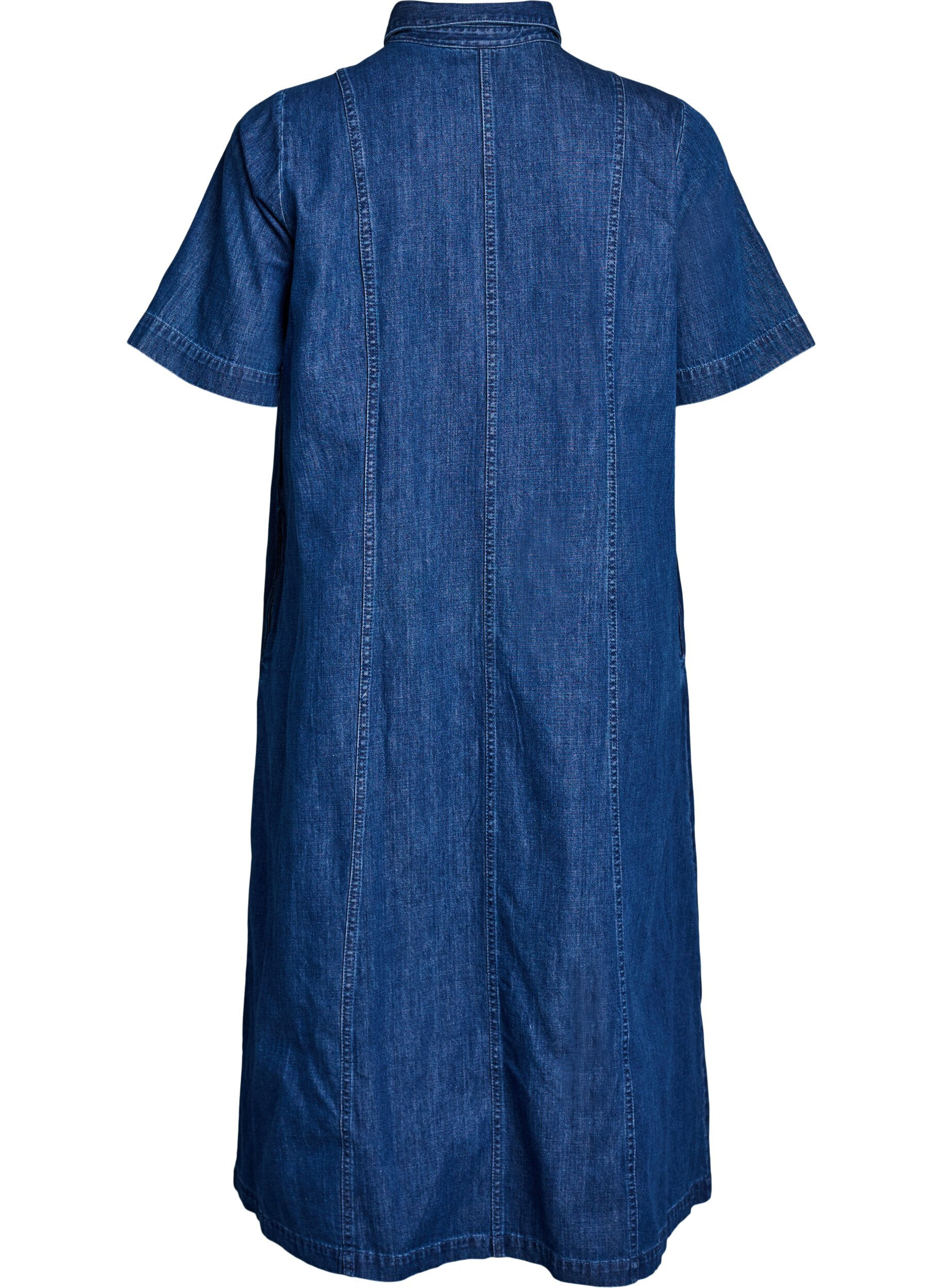 ZizziMidi-langes jeanshemdkleid, Blau, Packshot image number 1
