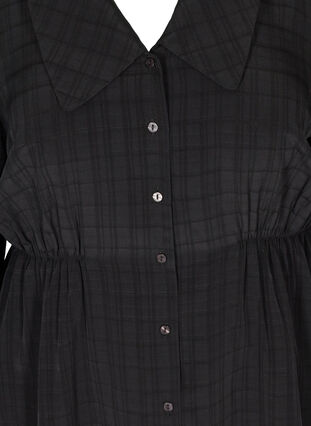 Bluse mit 3/4-Ärmeln und Kragen, Black, Packshot image number 2