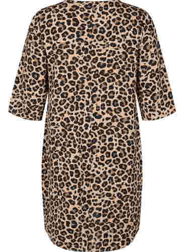 Kleid mit Print und 3/4 Armen, Leopard, Packshot image number 1