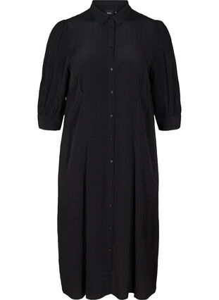 Hemdkleid aus Viskose, Black, Packshot image number 0