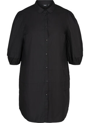 Blusenkleid aus Baumwolle, Black, Packshot image number 0