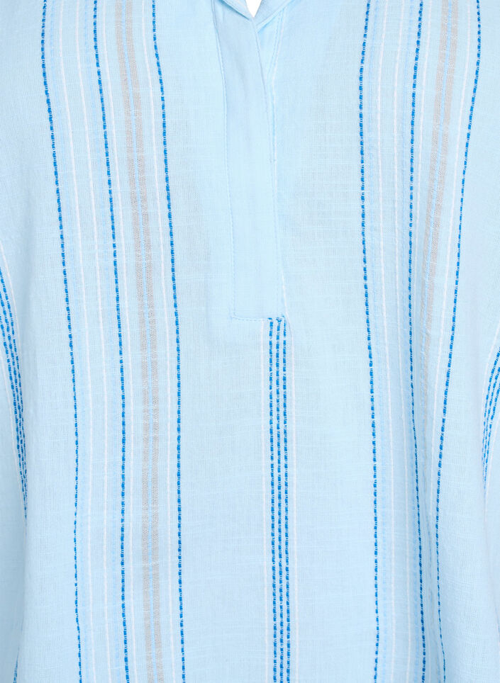 Bluse mit Kragen und 3/4-Ärmeln, Blau, Packshot image number 2