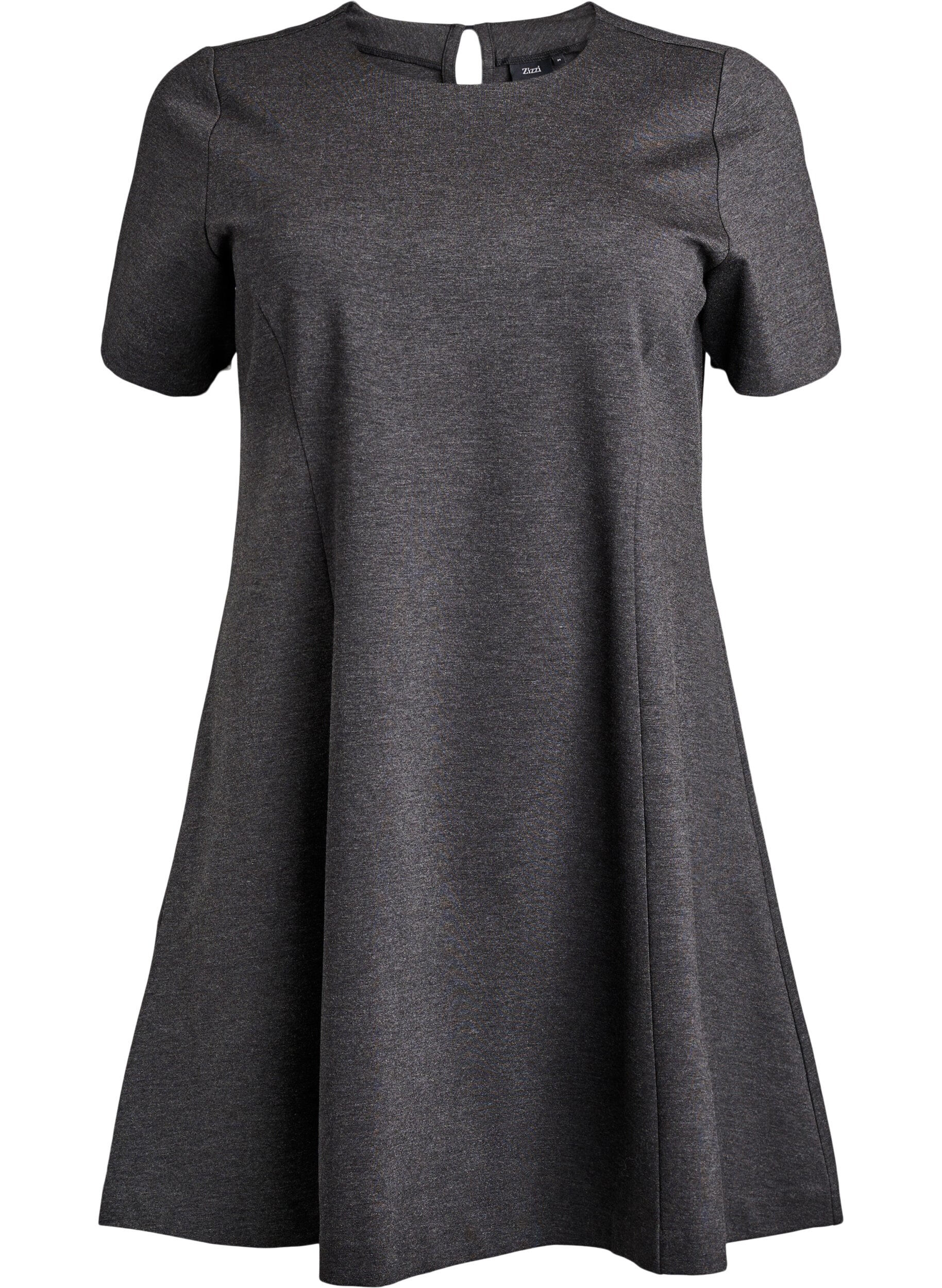 ZizziKurzes A-Linien Kleid aus Jersey, Grau, Packshot image number 0