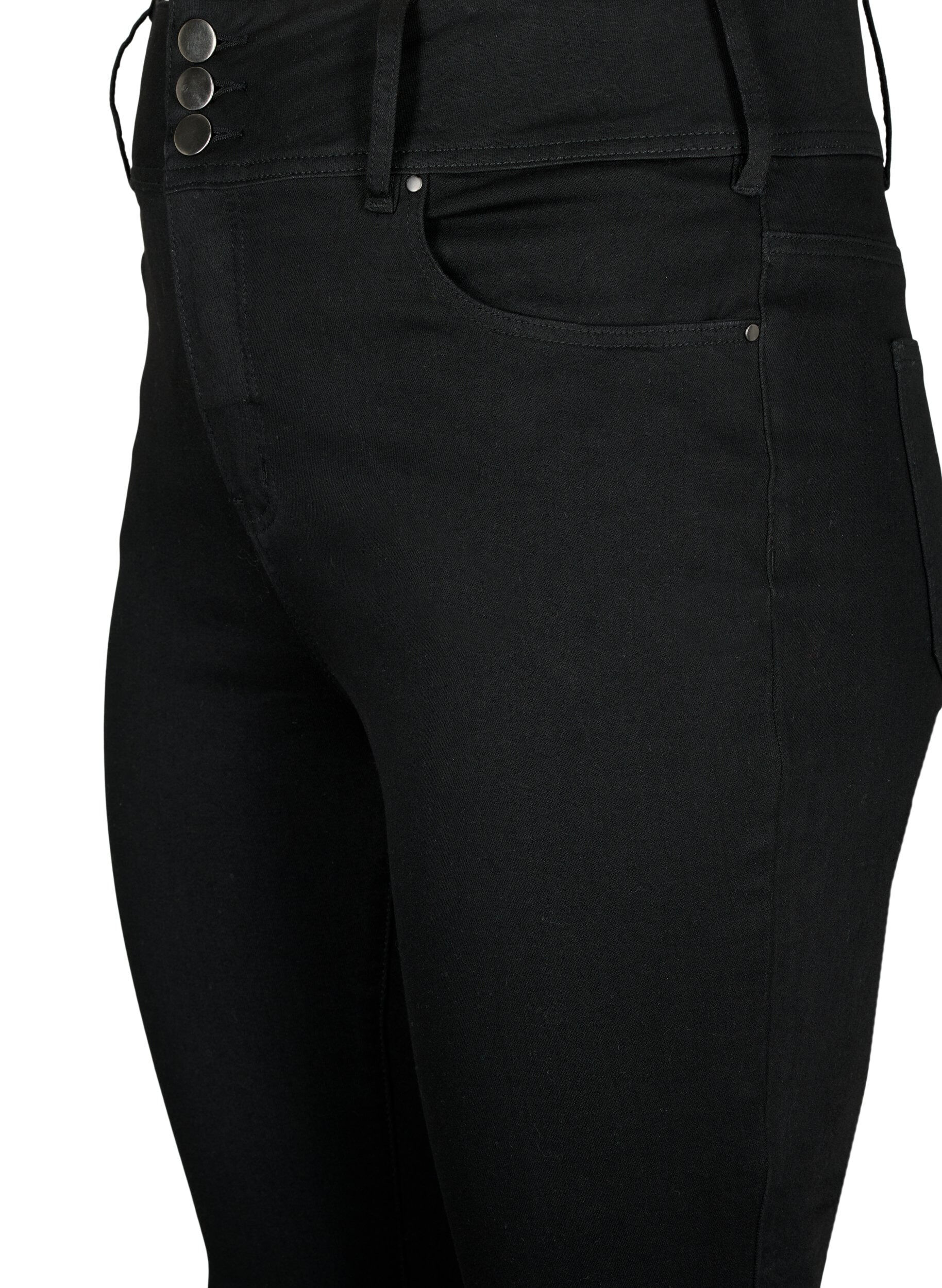 Zizzi Super schlanke Bea Jeans mit extra hoher Taille, Black, Packshot image number 2