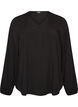 Bluse aus Viskose mit V-Ausschnitt und langen &Auml;rmeln, Schwarz, Packshot image number 0