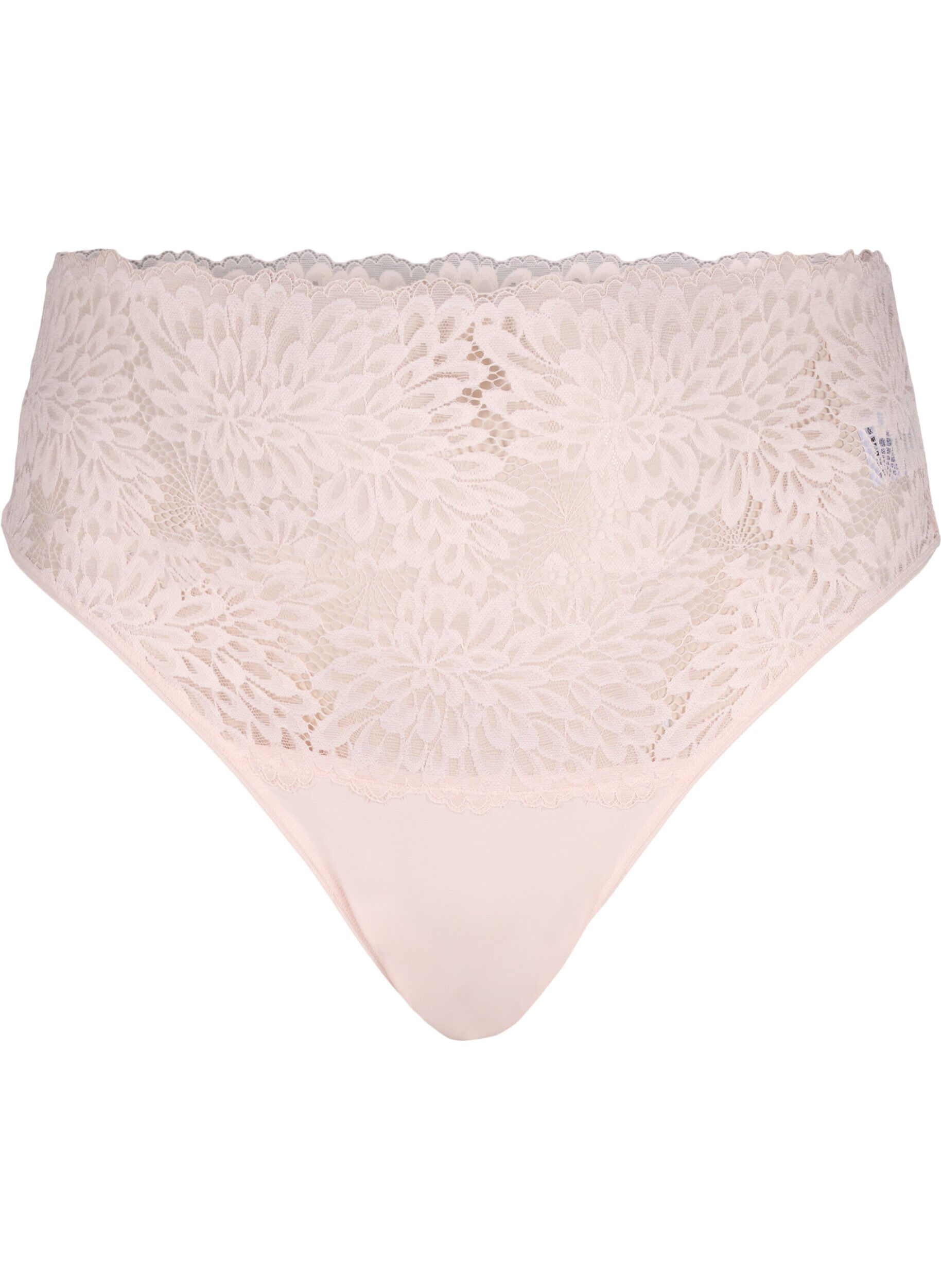 Zizzi Spitzen-String mit hoher Taille, Peach Blush, Packshot image number 0