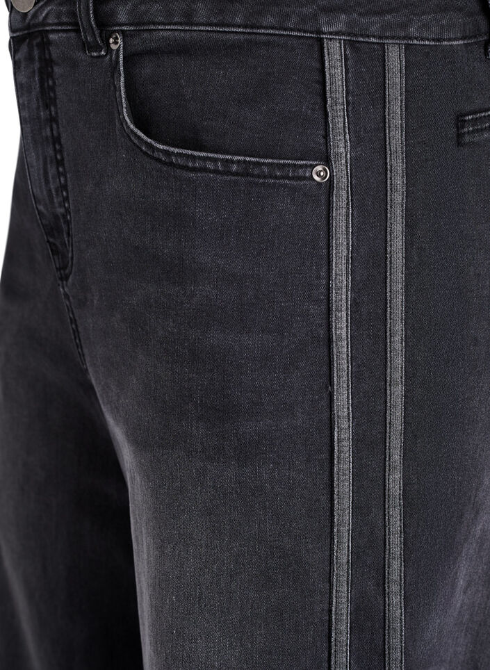 Jeans in weiter Passform mit vertikalen Denimdetails, Grau, Packshot image number 2