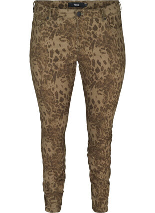 Amy Jeans mit Print, Green Leopard, Packshot image number 0