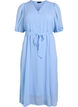 Midi-Kleid mit V-Ausschnitt und Bindeband, Blau, Packshot image number 0