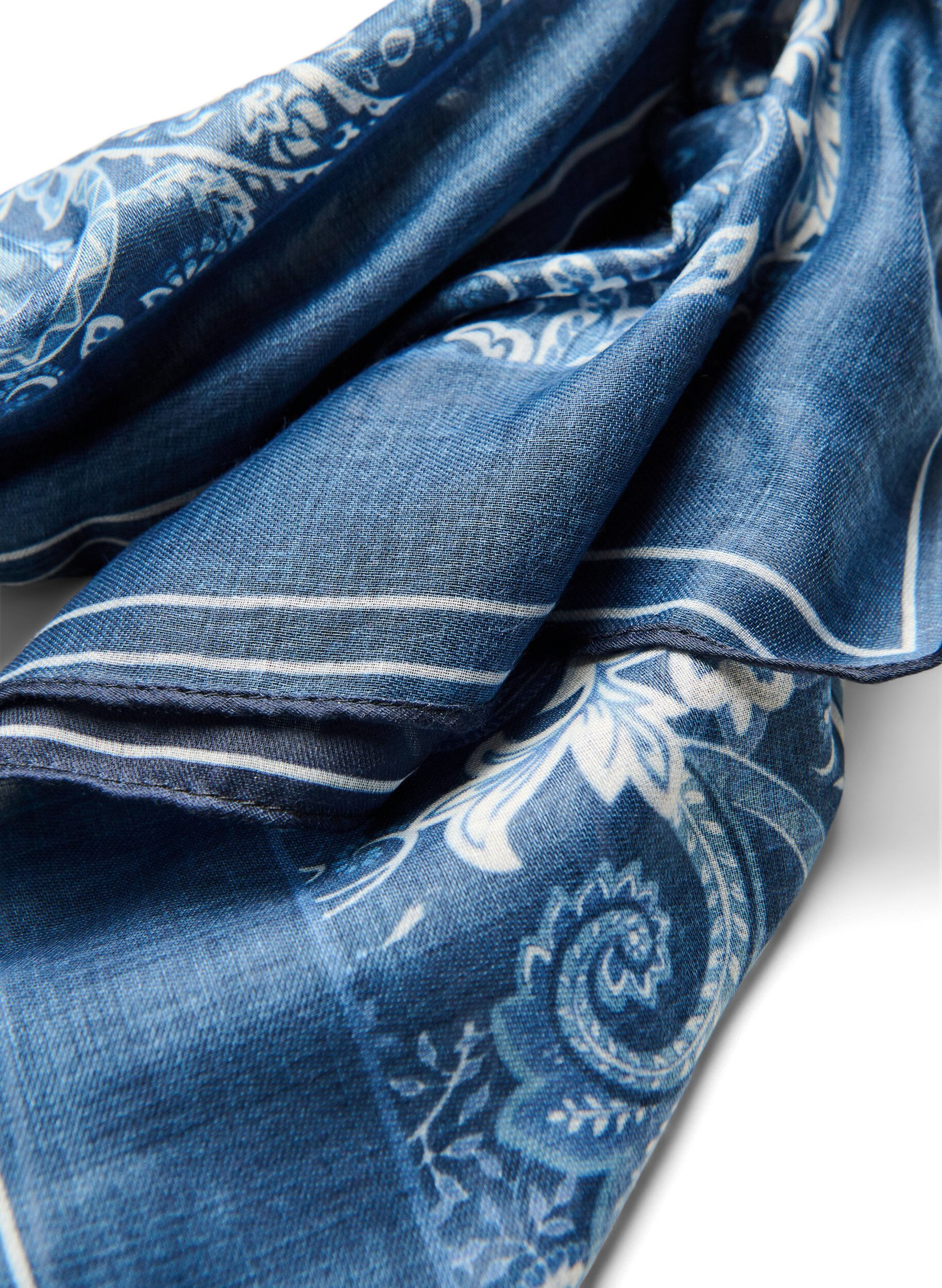 ZizziLanger Schal mit Muster, Blau, Packshot image number 1