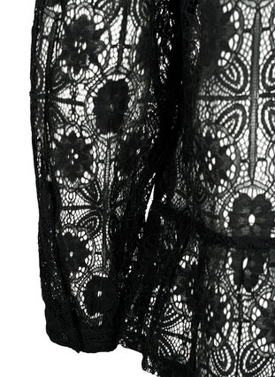  Spitzenbluse mit Bindeband, Black, Packshot image number 3