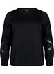 Sweatshirt mit aufgestickten Cut-Outs, Black, Packshot image number 0