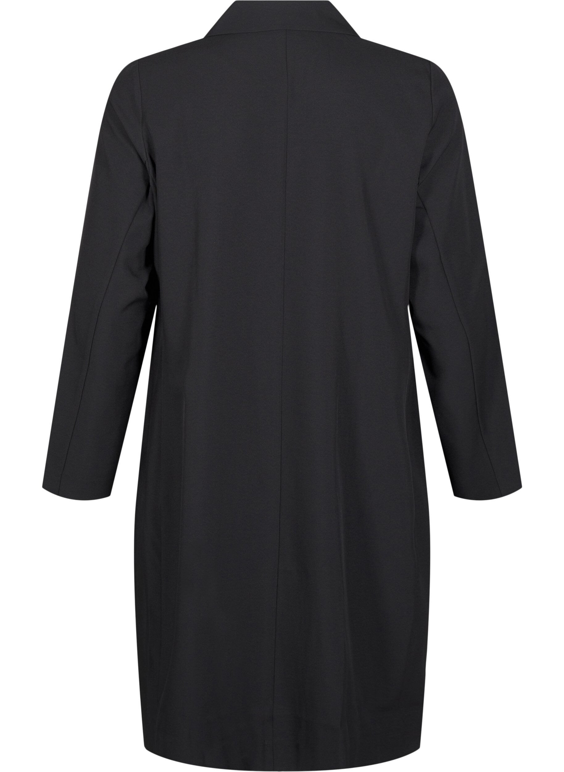 Zizzi Zweireihiges Blazerkleid, Black, Packshot image number 1