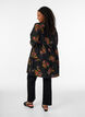 Gebl&uuml;mtes Kleid mit Bindeverschluss, Schwarz, Model image number 2