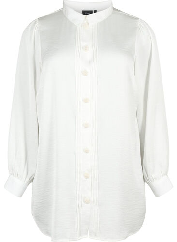 Langes Hemd mit Perlenknöpfen, Bright White, Packshot image number 0