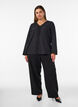 Hemdbluse mit Lochstickerei, Schwarz, Model image number 1