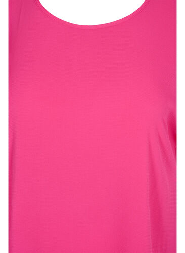 Bluse mit kurzen Ärmeln und Rundhalsausschnitt, Beetroot Purple, Packshot image number 2