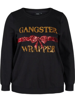 Weihnachts-Sweatshirt, Black Wrapper , Packshot image number 0
