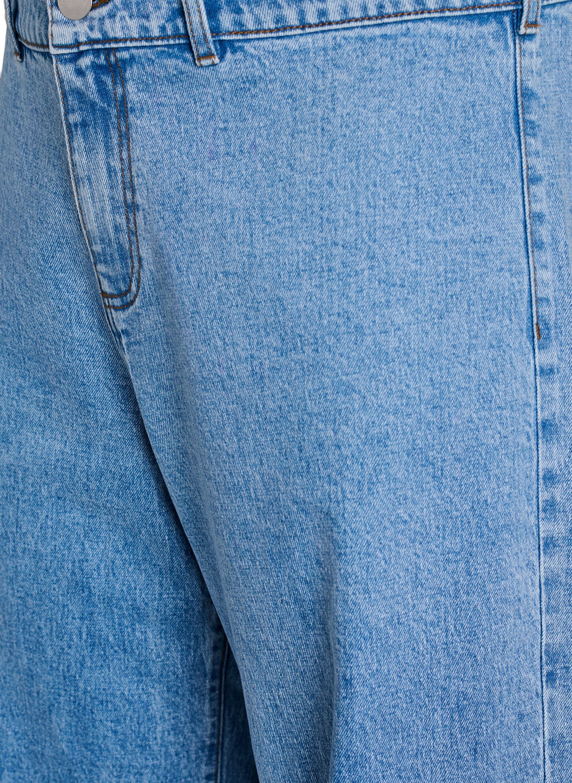 Zizzi Hoch taillierte Jeans mit weitem Bein, Blau, Packshot image number 2