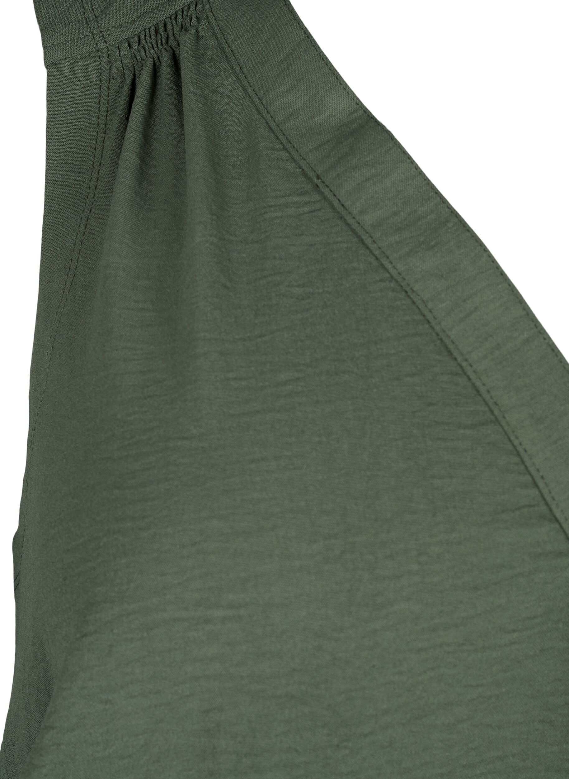 Zizzi&Auml;rmelloses Oberteil mit Faltendetails, Gr&uuml;n, Packshot image number 3