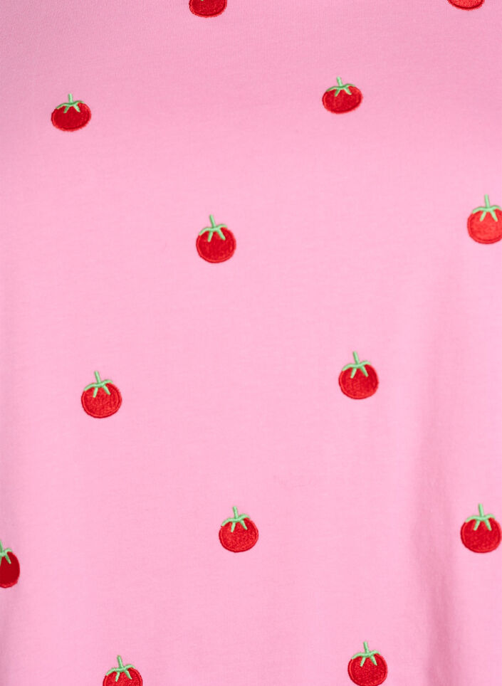 T-Shirt aus Bio-Baumwolle mit aufgestickten Motiven, Pink, Packshot image number 2